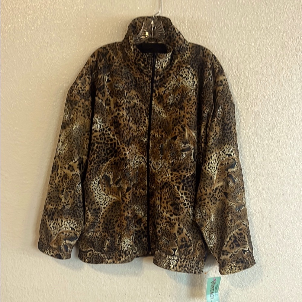 Cheetah Animal Print Satiny lightweight Jacket XXXL